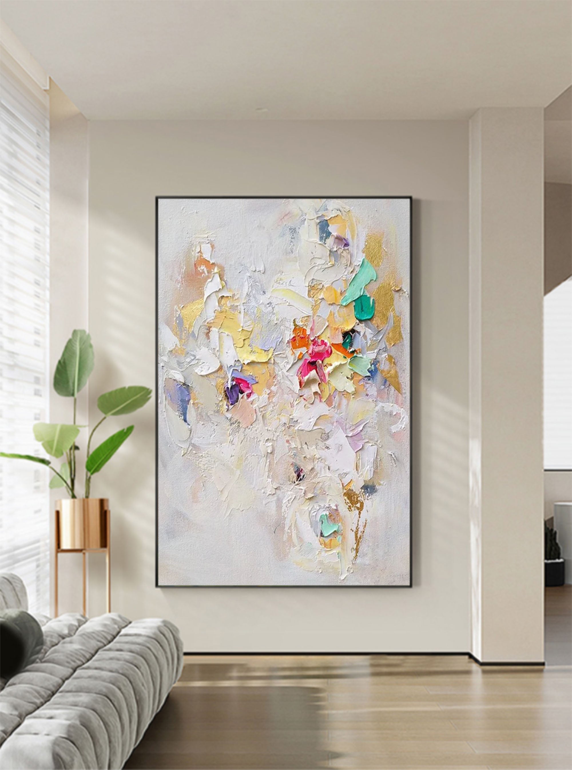 Colorful Plaster Art Texture Painting #SG002