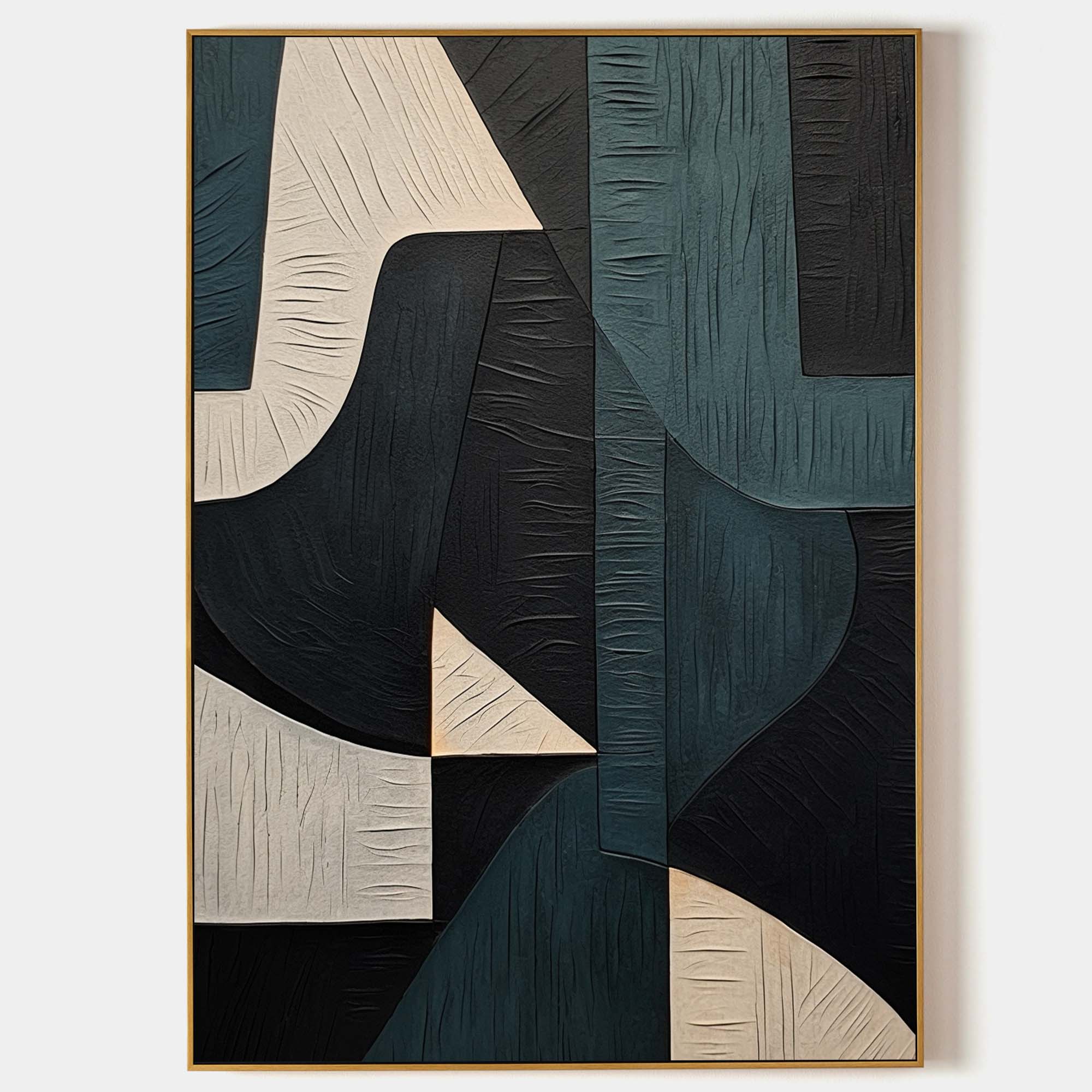 Dark Green Abstract Wabi-Sabi Wall Art #TX001