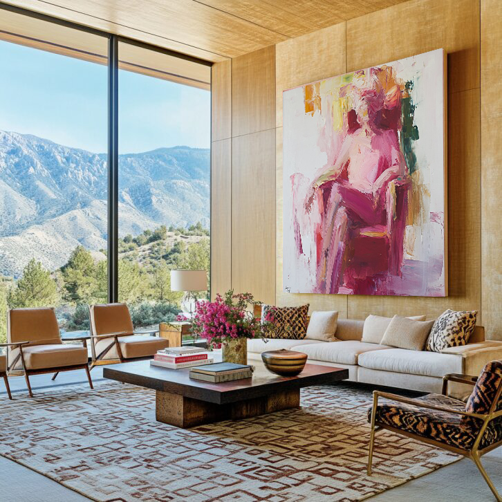 Abstract Oil Painting of Figures #AT002