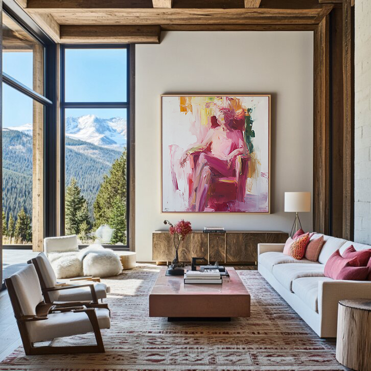 Abstract Oil Painting of Figures #AT002