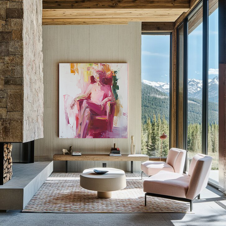 Abstract Oil Painting of Figures #AT002