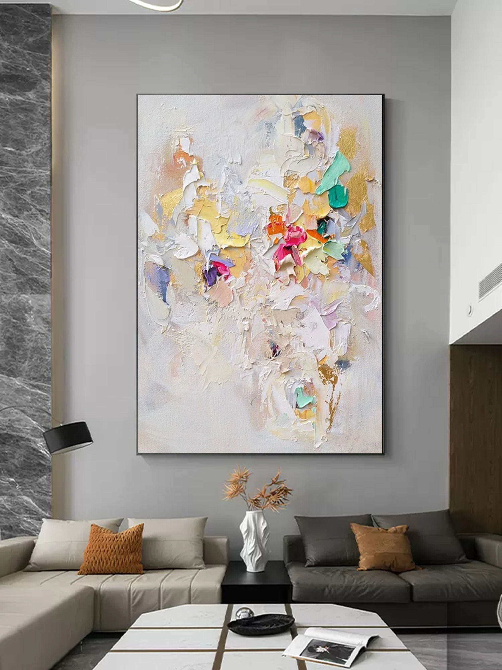 Colorful Plaster Art Texture Painting #SG002