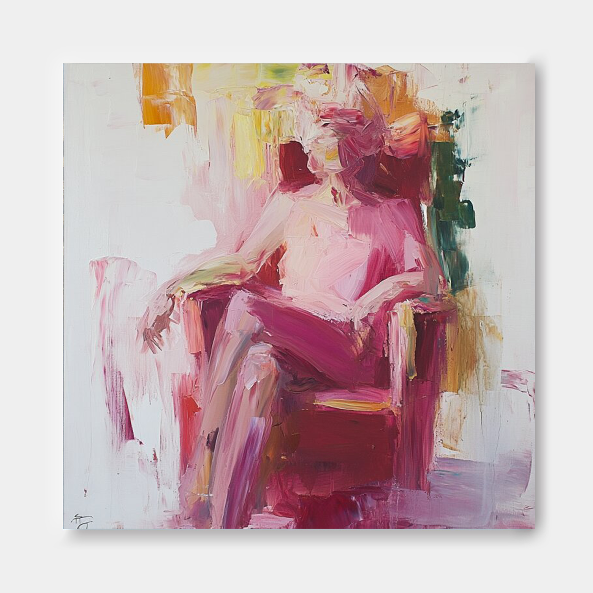 Abstract Oil Painting of Figures #AT002