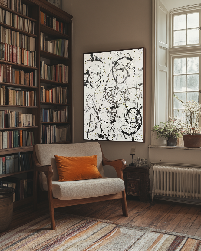 Black and White Pollock Art #BAWP001