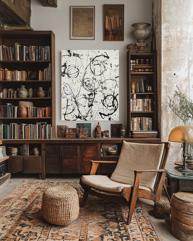 Black and White Pollock Art #BAWP001