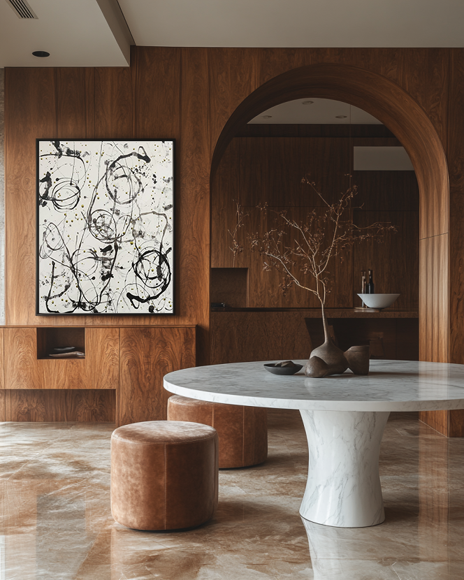 Black and White Pollock Art #BAWP001