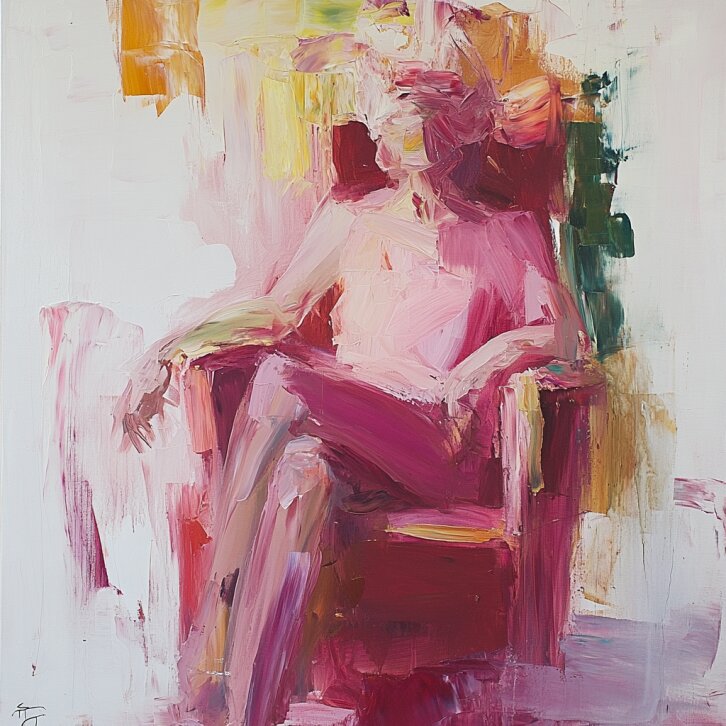 Abstract Oil Painting of Figures #AT002